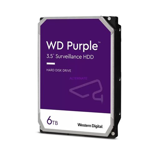 Western Digital 6TB 3.5 SATA III 64MB IntelliPower WD63PURZ purple hard disk Slike