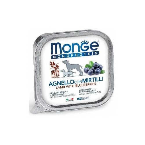 Monge pašteta za pse sa ukusom jagnjetine i borovnica 150g Slike
