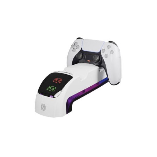  Charging Station gaming RAMPAGE RP-PS5 S RGB Lighted Headphone Stand with PlayStation 5 Slim Compatible Fast Charging Station, 41985 Slike