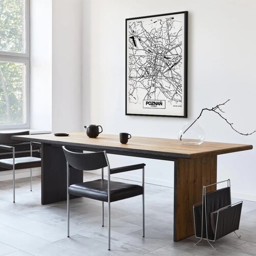  Slika - City Plan: Poznan (1 Part) Vertical 80x120 U crnom drvenom okviru Slike