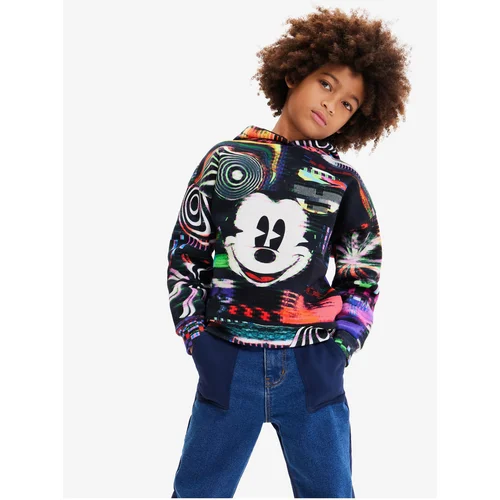 Desigual Black Boys Patterned Hoodie Aryeh Mickey - Boys