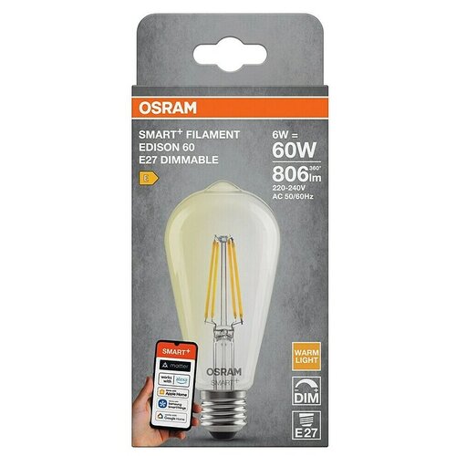 Osram Smart+ Pametna LED sijalka matter (E27, Možnost zatemnitve, Toplo bela, 806 lm, 6 W) Cene