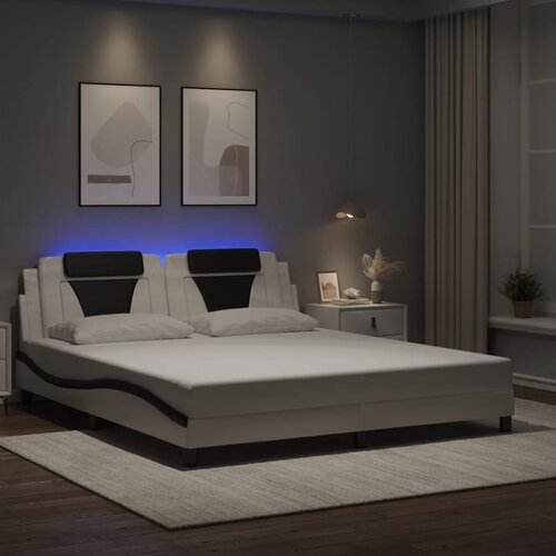 Furnova Posteljni okvir z LED lučkami belo črn 180x200 cm umetno usnje, (21934171) Slike
