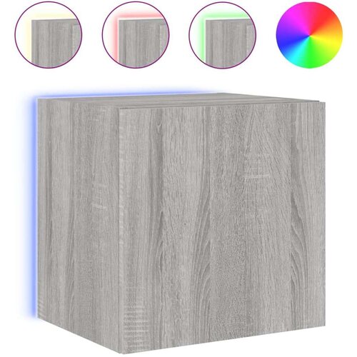 VidaXL Zidni TV ormarić s LED svjetlima boja hrasta 40 5 x 35 x 40 cm Slike