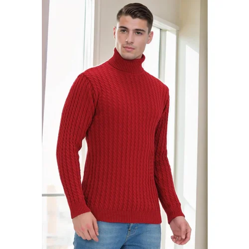 Dewberry 19295 Turtleneck Mens Sweater-RED