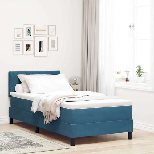 Box LED Box Spring Postelja z LED Temno modra 90 x 200 cm Žamet, (5000127477) Cene