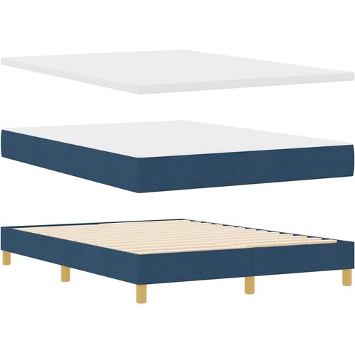  Krevet s opruga kutije s uzglavljem Plava 200 x 160 cm tkanina Slike