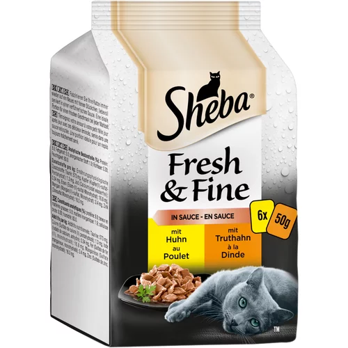 Sheba Ekonomično pakiranje Fresh & Fine 72 x 50 g - Piletina i puretina u umaku