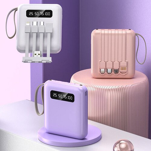 Power Bank Fast Charger 10000 mAh DC5V/ 2.1A roze Cene