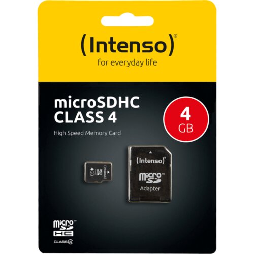 Intenso Micro SD Kartica 4GB Class 4 sa adapterom &ndash; SDHCmicro+ad-4GB/Class4 Cijene