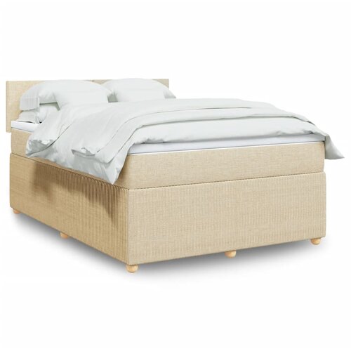 vidaXL Krevet s oprugama i madracem krem 140 x 190 cm od tkanine Cijene