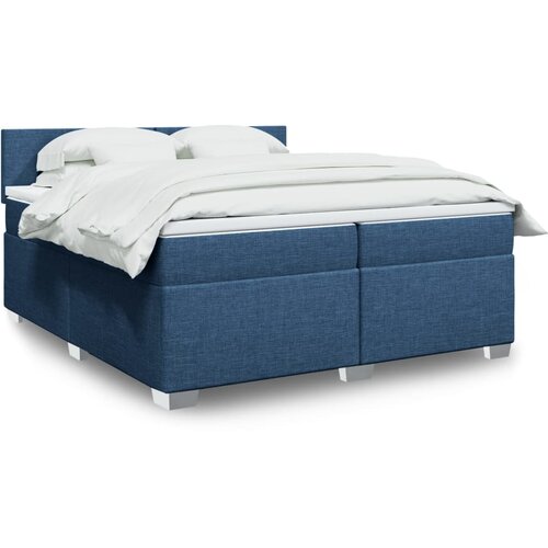  The Living Store Box spring postelja z vzmetnico modra 200x200 cm blago - Box Spring Postelja, (21515818) Slike