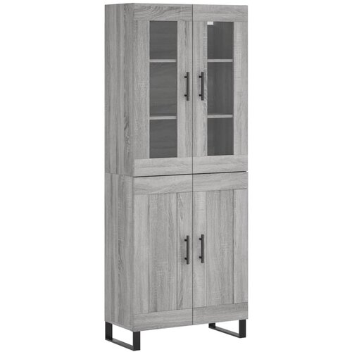 Maison Chic Visoka Komoda - Predalnik siva sonoma 69,5x34x180 cm inženirski les, (21720686) Slike