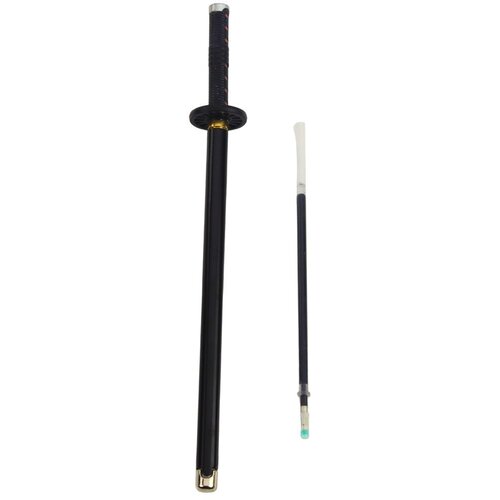 Katana Sword Anime kemijska olovka s metalnom crnom tintom, zamjenjivo punjenje, crna Slike