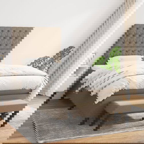 The Living Store Box spring postelja z vzmetnico taupe 90x200 cm blago - Box Spring Postelja, (21512741) Slike