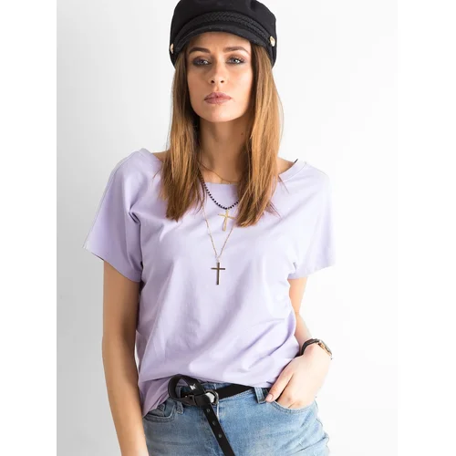 Fashion Hunters T-shirt with a neckline on the back, light purple