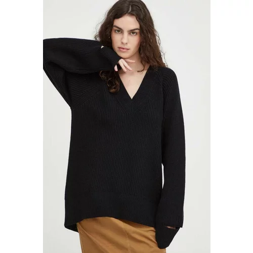 Herskind Volnen pulover ženski, črna barva