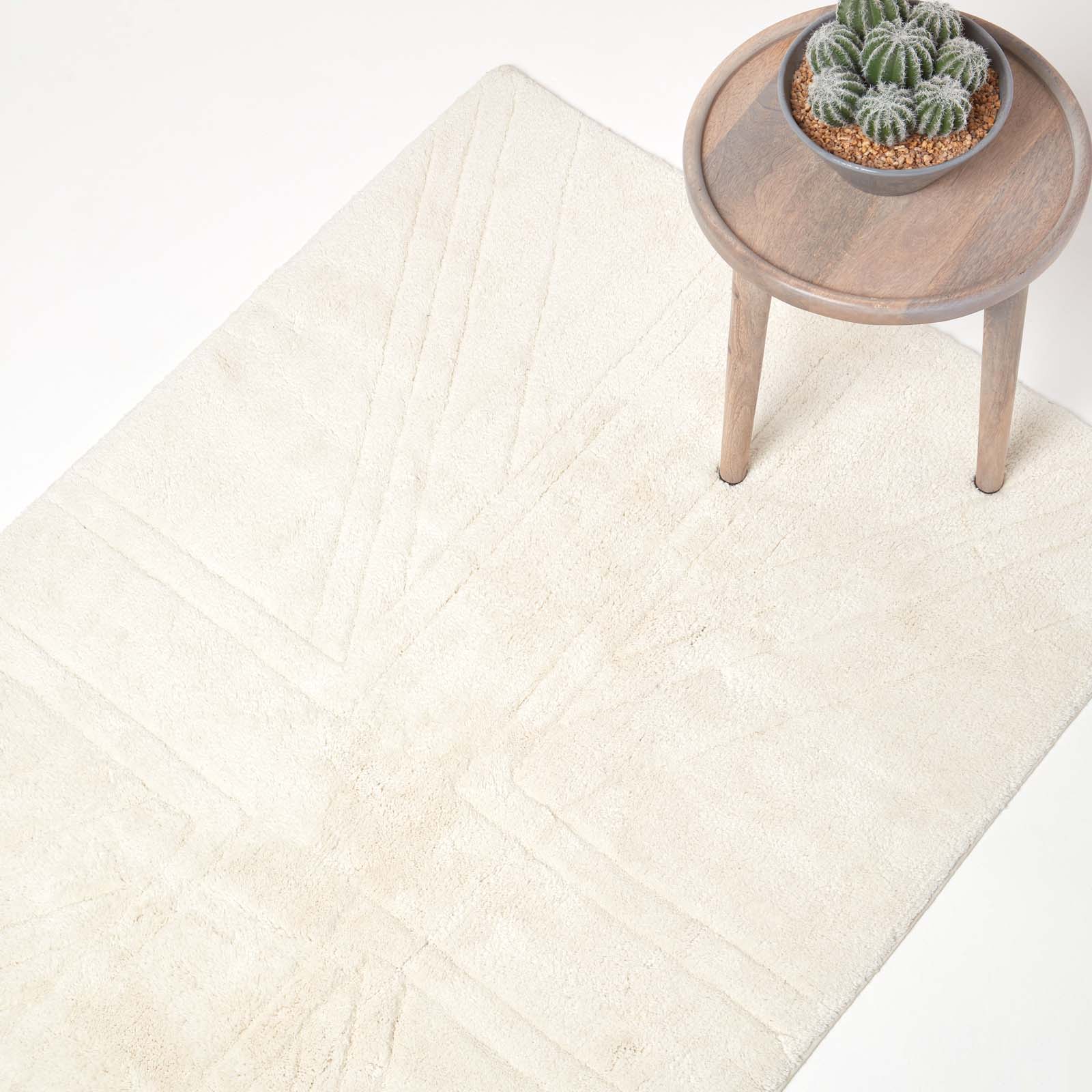 HOMESCAPES preproga Union Jack tuftana - enobarvna - krem 50 x 80, (5000161139) Cene