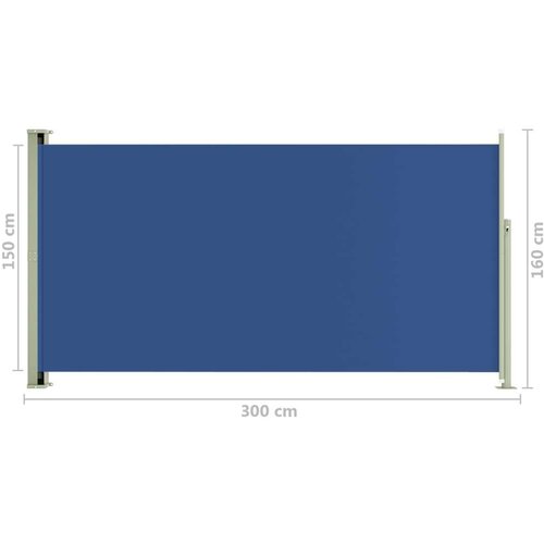 VidaXL Uvlačiva bočna tenda za terasu 160 x 300 cm plava Slike