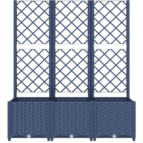  Vrtna sadilica s re&amp;scaron;etkom plava siva 120 x 40 x 136 cm PP Slike