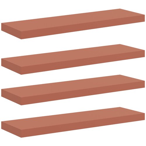  Polica na zidu 4 pcs Crvena 90 x 23,5 x 4 cm Konstruirano drvo Slike