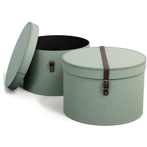 Bigso Box of Sweden Mentolno zelene kartonaste &amp;scaron;katle s pokrovom za shranjevanje v kompletu 2 ks &amp;oslash; 37,5x25,5 cm Rut &amp;ndash; Slike