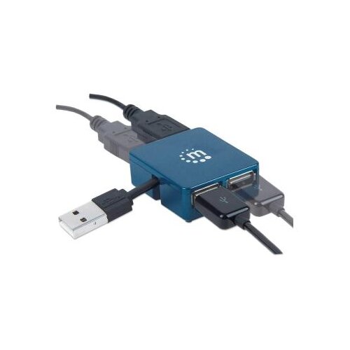Manhattan 160605 2.0/480Mbps/Plavi USB HUB 4port Cene