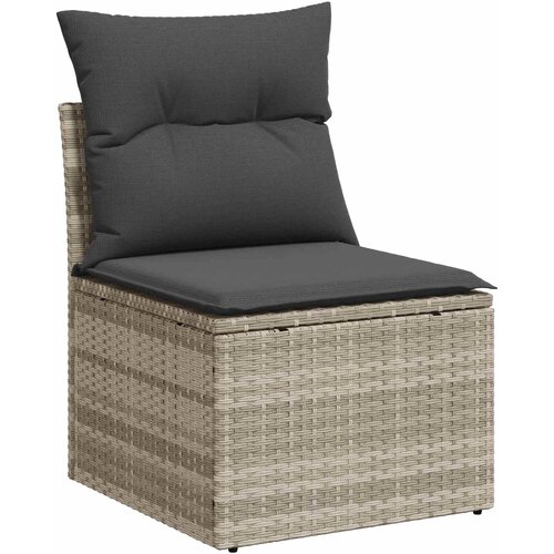  Sjedeća garnitura za vrt 7 kom. Svijetlo siva poliratan Svjetlosiva 233,5 x 123,5 x 85 cm Slike