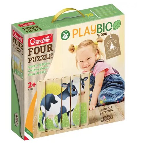 Quercetti PlayBio životinje 4 u 1 slagalica od drvenih trupaca Cijene