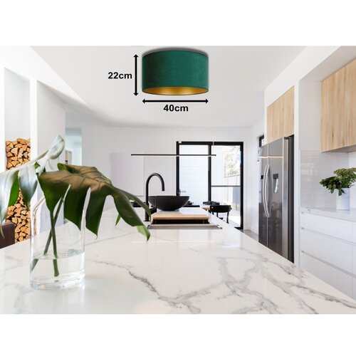  duolla - plafonska lampa roller 1xE27/15W/230V prečnik 40 cm tamno zelena/zlatna Slike