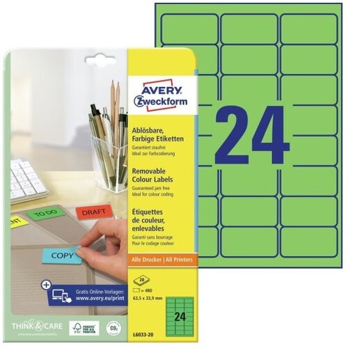  Etikete zweckform l6033 1/20 63,5x33,9mm ZWECKFORM1 Slike