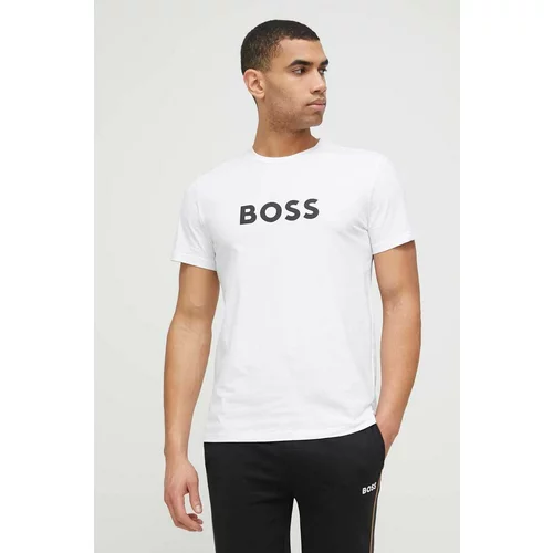 Boss Kratka majica za plažo bela barva