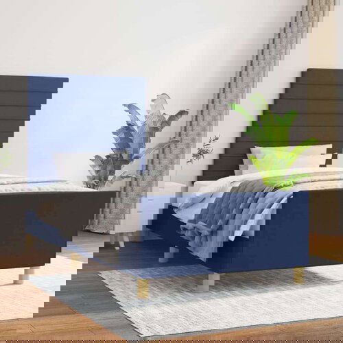  Okvir za krevet s uzglavljem plavi 100x200 cm od tkanine Cene