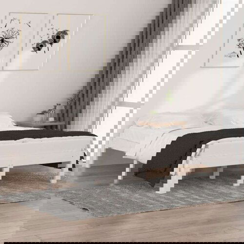  Posteljni okvir bel iz trdnega lesa 150x200 cm 5FT, (20601694) Slike