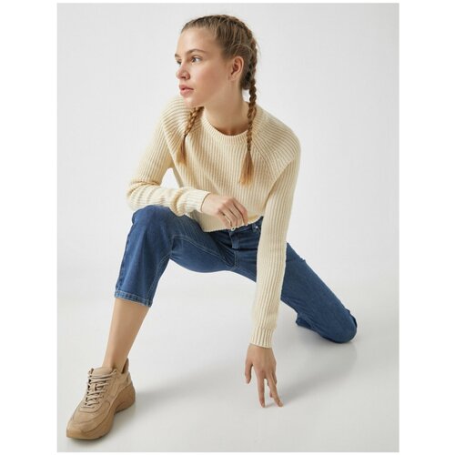 Koton Cotton Victorian Crop Jeans Slike