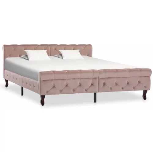  za krevet ružičasti baršunasti 160 x 200 cm