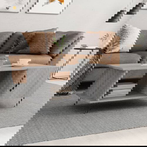 VidaXL Klubska mizica siva sonoma 90x50x40 cm inženirski les Slike