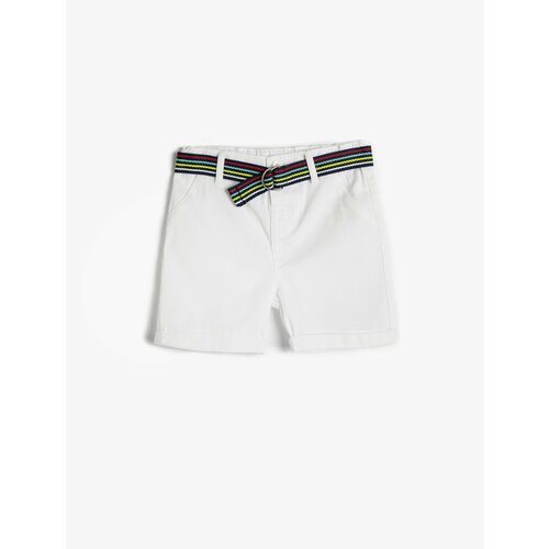 Koton Shorts Belt Detailed Pocket Cotton Waist Adjustable Elastic Slike