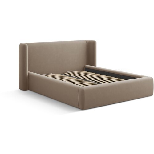 Windsor &amp;amp; Co Sofas Svetlo rjava oblazinjena zakonska postelja s prostorom za shranjevanje z letvenim dnom 180x200 cm Jason &amp;ndash; Slike