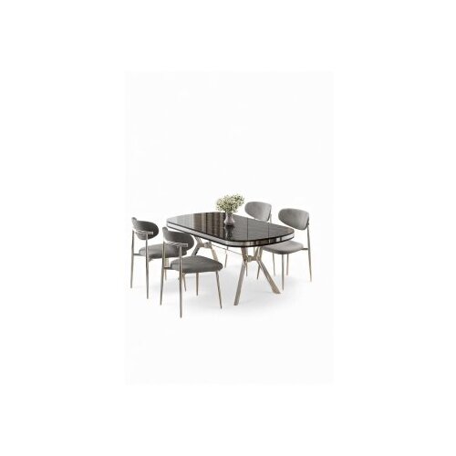 Hanah home trpezarijski set, 5 dijelova, siva Cene