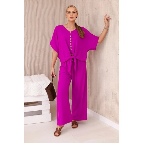 Kesi Women's blouse + trousers set - purple Slike