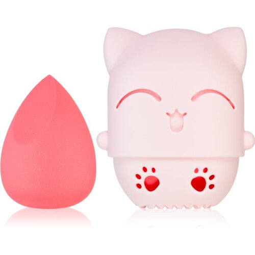 BrushArt Accessories Cutie Cat travel case with make-up sponge spužvica za nano&amp;scaron;enje pudera s putnom torbicom Slike
