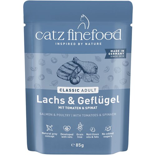  Ekonomično pakiranje catz finefood 64 x 85 g - Losos i perad Cijene