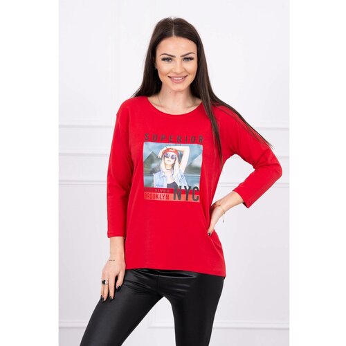 Kesi Blouse with print Superior red Slike