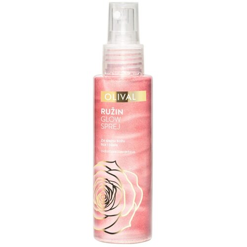 OLIVAL Rose Glow posvetlitveno pršilo za obraz in telo z bleščicami 100 ml Cene