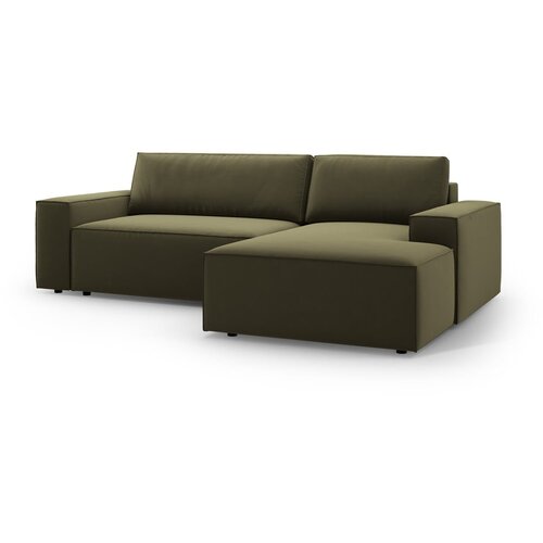 Micadoni Zelena raztegljiva kotna sedežna garnitura iz tkanine boucl&amp;eacute; (desni kot) Jodie &amp;ndash; Home Slike