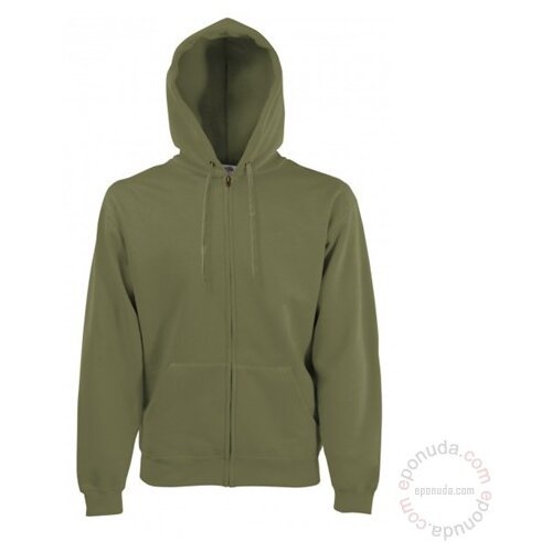 Fruit Of The Loom Premium hooded sweat jacket muški duks maslinasto zeleni Slike