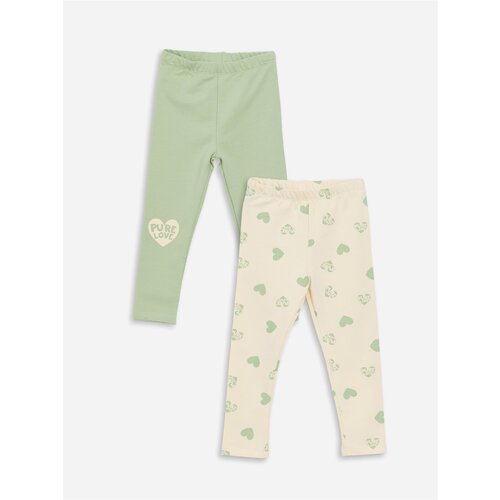 LC Waikiki Baby Girl&amp;#039;s Printed Elastic Waist Leggings 2-Pack Slike