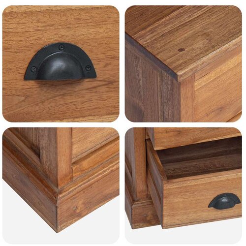  Noćni ormarić Prirodna 40 x 30 x 50 cm Čvrsto teak drvo Slike