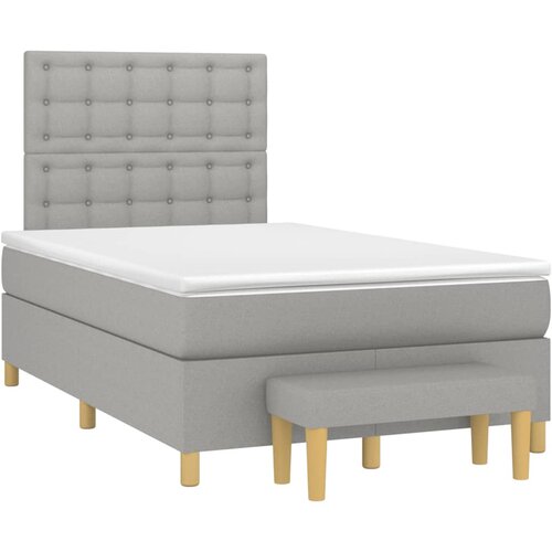 vidaXL Box spring postelja z vzmetnico svetlo siva 120x190 cm blago Cene